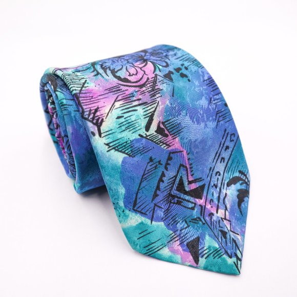 Abstract Pattern Tie | Florenzi Collection - Picture 1 of 3